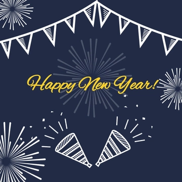 Free New Year's Day Sketch Clipart Template to Edit Online