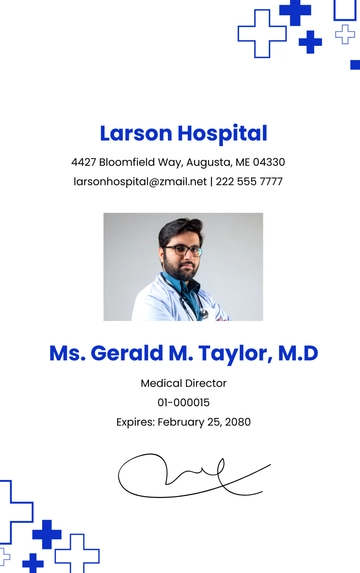 Free Medical Doctor ID Card Template to Edit Online