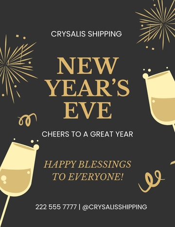 Free Blank New Year's Eve Flyer Template to Edit Online