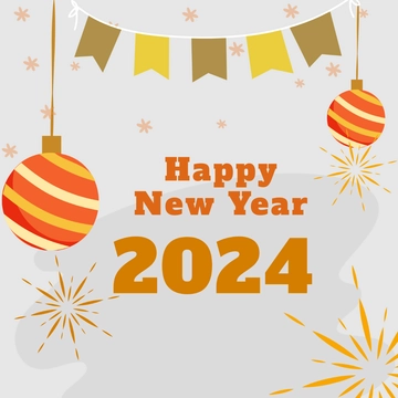 Free Happy New Year's Day Clipart Template to Edit Online
