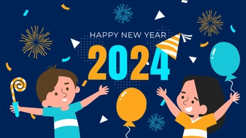 Free New Year's Day Cartoon Background Template to Edit Online