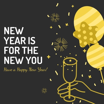 Free New Year's Eve Message Clipart Template to Edit Online