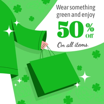 Free St. Patrick's Day Promotion Clipart Template to Edit Online