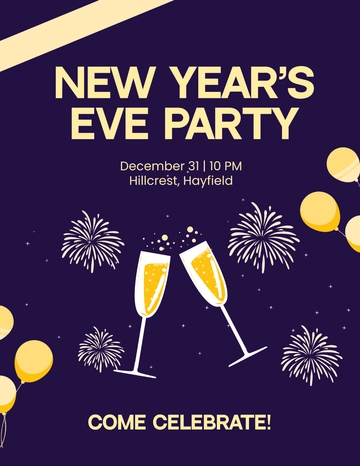 Free Party New Year's Eve Flyer Template to Edit Online