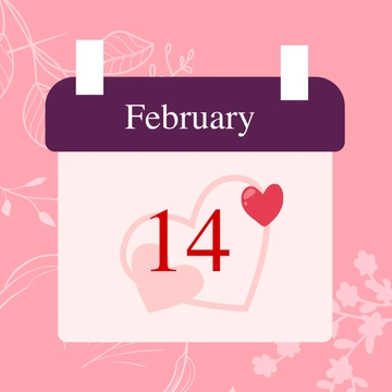 Free Valentine's Day Calendar Clipart Template to Edit Online