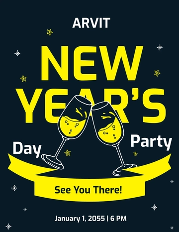 Free New Year's Day Event Flyer Template to Edit Online