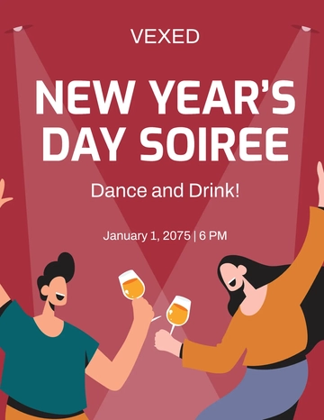 Free Blank New Year's Day Flyer Template to Edit Online