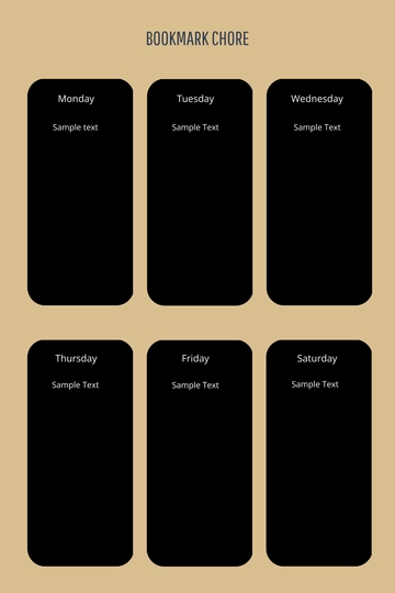 Free Weekly Bookmark Chore Chart Template to Edit Online
