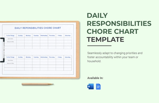 Daily Responsibilities Chore Chart Template