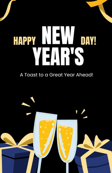 Free Happy New Year's Day Poster Template to Edit Online