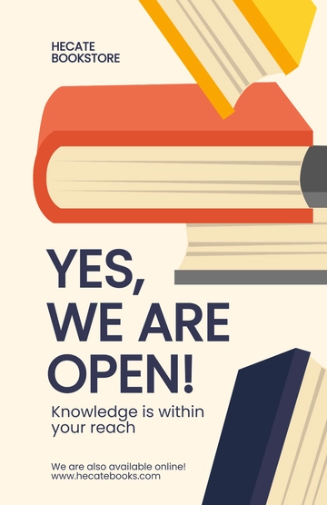 Free Yes We Are Open Poster Template to Edit Online