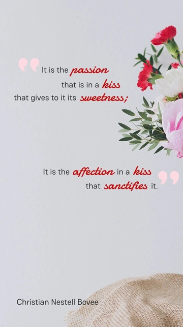 Christian Bovee: The Passion and Affection in a Kiss Quote