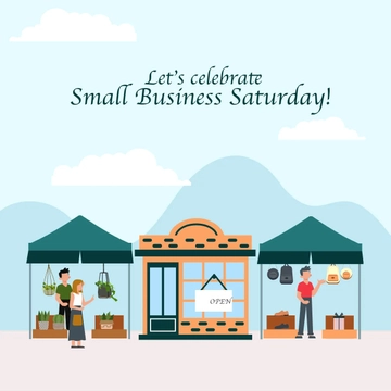 Free Small Business Saturday Celebration Clipart Template to Edit Online