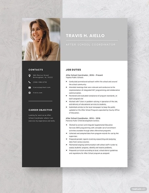 After School Coordinator Resume