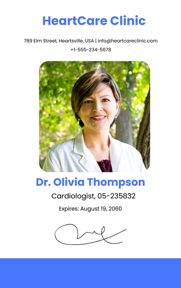 Free Blank Doctor ID Card Template to Edit Online