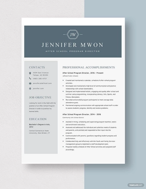 After School Program Director Resume