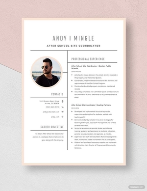 After School Site Coordinator Resume