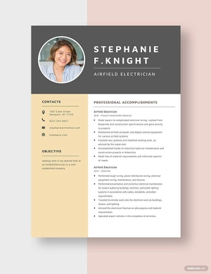 Airfield Electrician Resume