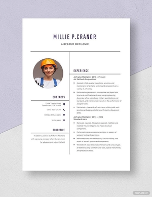 Airframe Mechanic Resume
