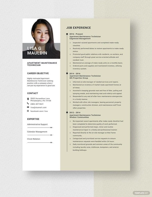 Apartment Maintenance Technician Resume