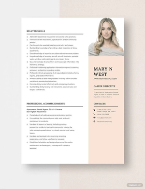 Apartment Rental Agent Resume