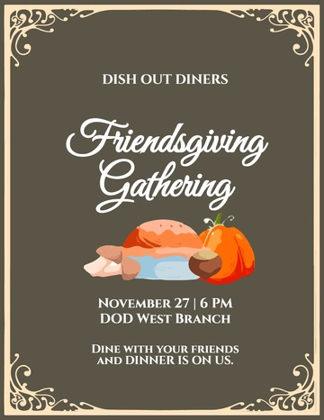 Free Friendsgiving Flyer Template to Edit Online