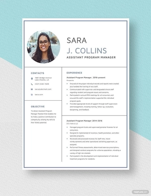 Assistant Program Manager Resume