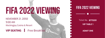 Free FIFA World Cup Qatar 2022 Ticket Template to Edit Online