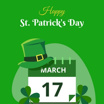 Free St. Patrick's Day Calendar Clipart Template to Edit Online