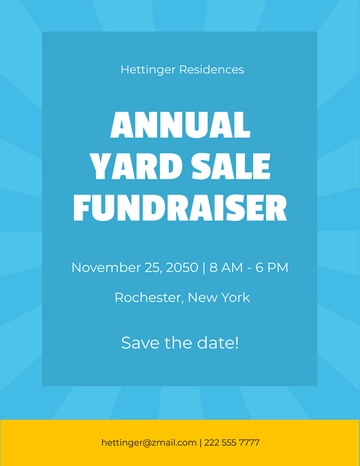 Free Yard Sale Fundraiser Flyer Template to Edit Online