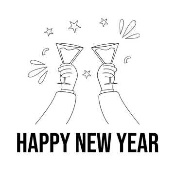 Free Happy New Year's Eve Drawing Template to Edit Online