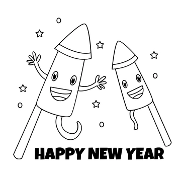 Free Cute New Year's Eve Drawing Template to Edit Online