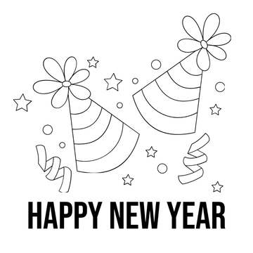 Free New Year's Eve Color Drawing Template to Edit Online