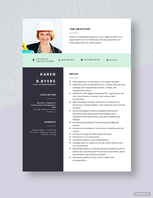 Civil Superintendent Resume