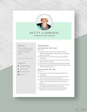 Construction Painter Resume