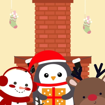 Free Christmas Winter Animals Clipart Template to Edit Online