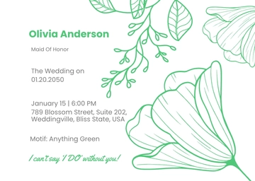 Free Bridal Party Info Card Template to Edit Online