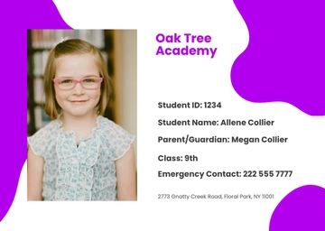 Free Student Info Card Template to Edit Online