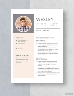 Digital Marketing Resume