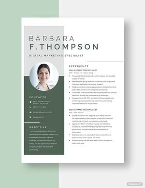 Digital Marketing Specialist Resume