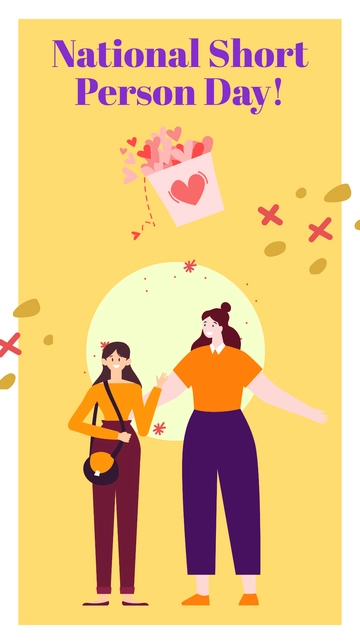 Free National Short Person Day iPhone Background Template to Edit Online