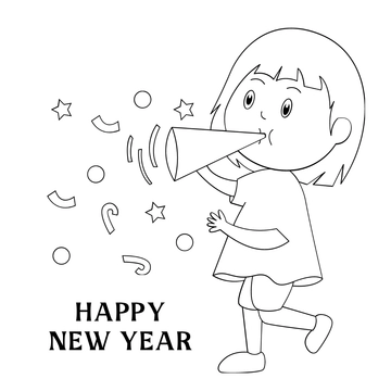 Free Kids New Year's Day Drawing Template to Edit Online