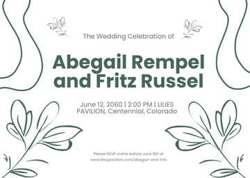 Free Wedding Info Card Template to Edit Online
