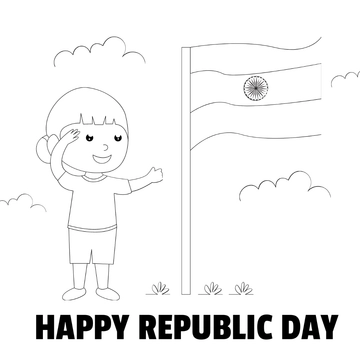 Free Cute Republic Day Drawing Template to Edit Online
