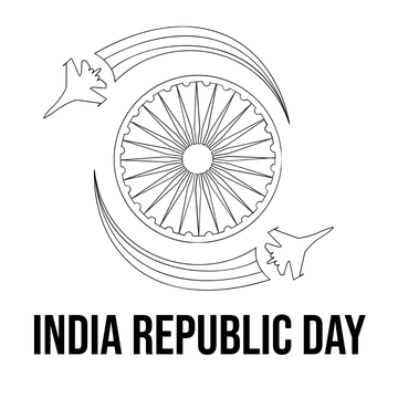 Free Easy Republic Day Drawing Template to Edit Online
