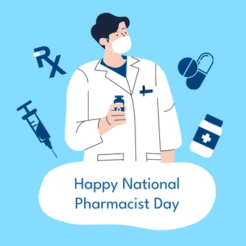 Free Happy National Pharmacist Day Clipart Template to Edit Online