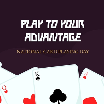 Free National Card Playing Day FB Post Template to Edit Online