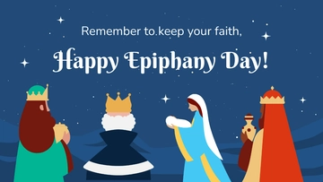 Free Epiphany Day Greeting Card Background Template to Edit Online