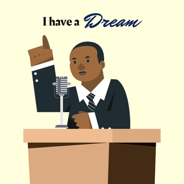 Free Martin Luther King Day Cartoon Clipart Template to Edit Online