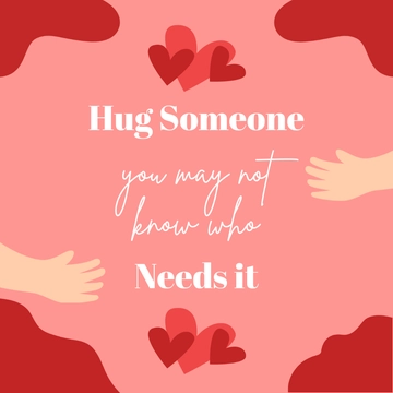 Free National Hugging Day Wishes Clipart Template to Edit Online